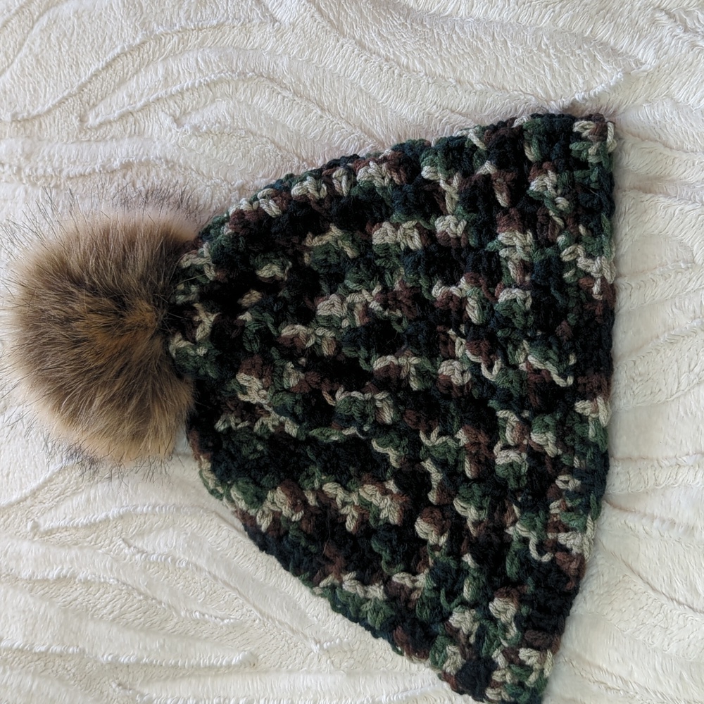 Women's Camo handmade beanie